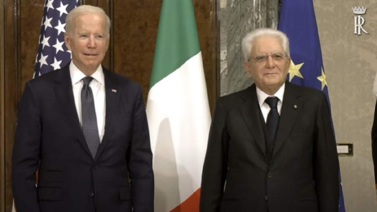 Joe Biden e Sergio Mattarella Quirinale