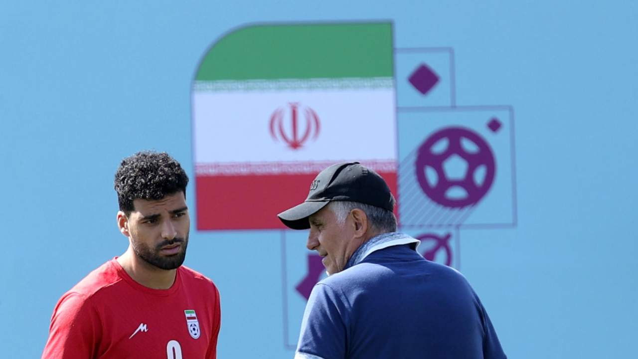L'Iran durante un allenamento in Qatar