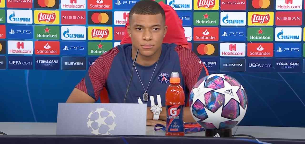 Mbappé in conferenza stampa (screenshot youtube)