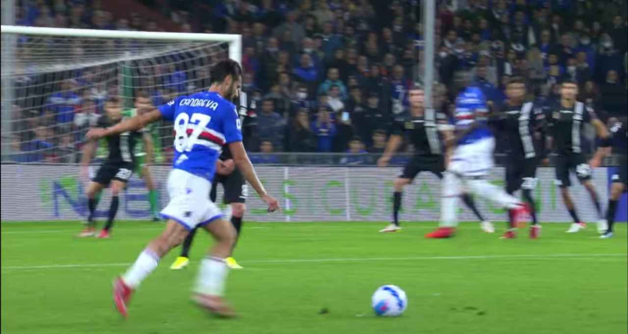 Samp, niente gol a Candreva ma autorete a Gyasi