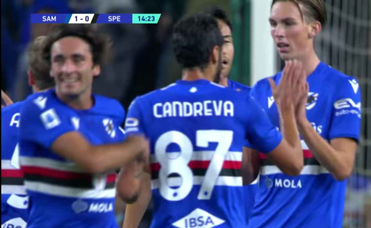 Sampdoria, gol Candreva o autorete?
