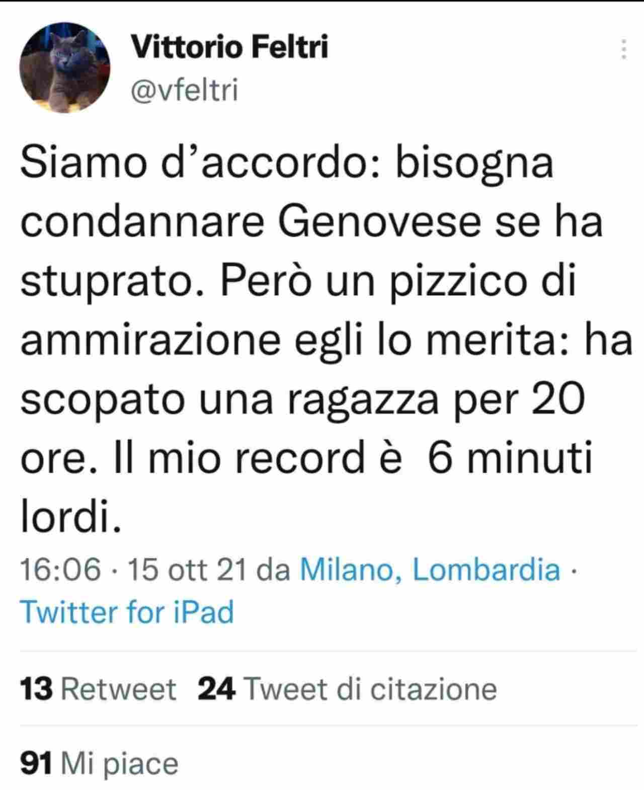 Tweet Vittorio Feltri