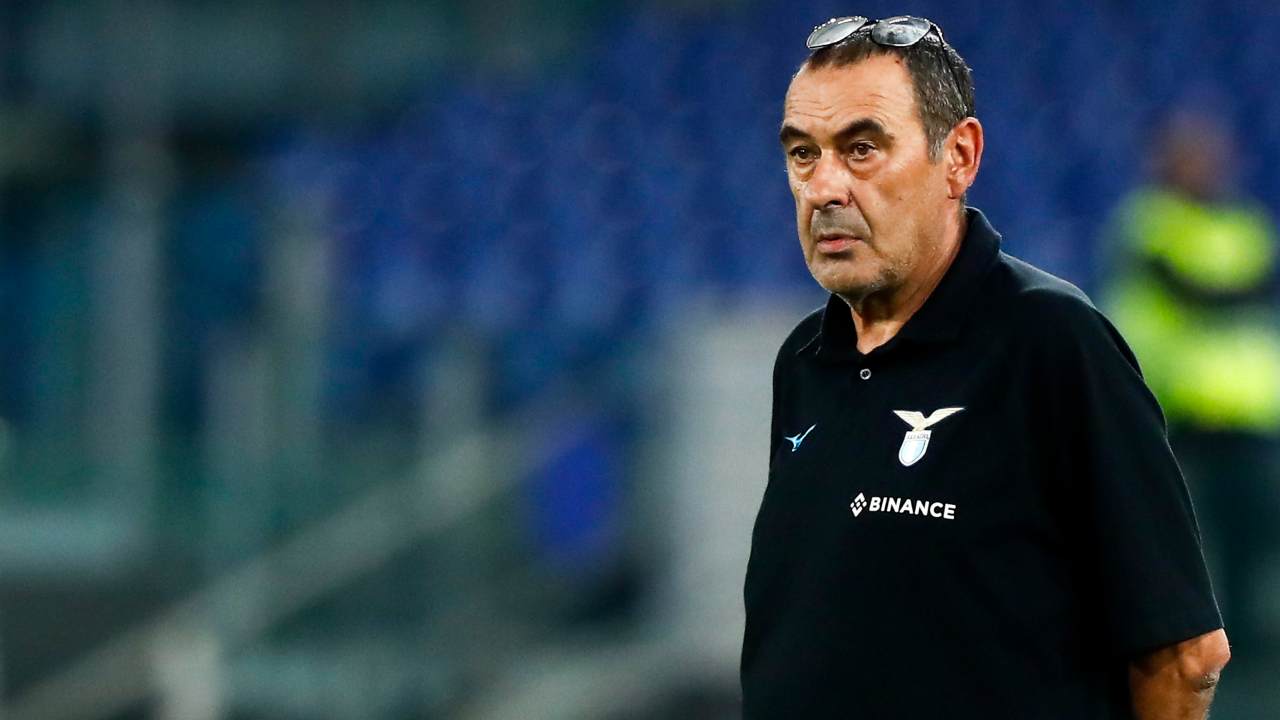 Sarri con la maglia della Lazio