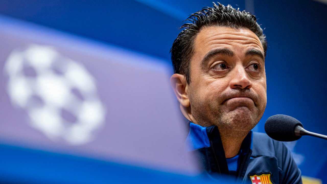 Xavi in conferenza di Champions