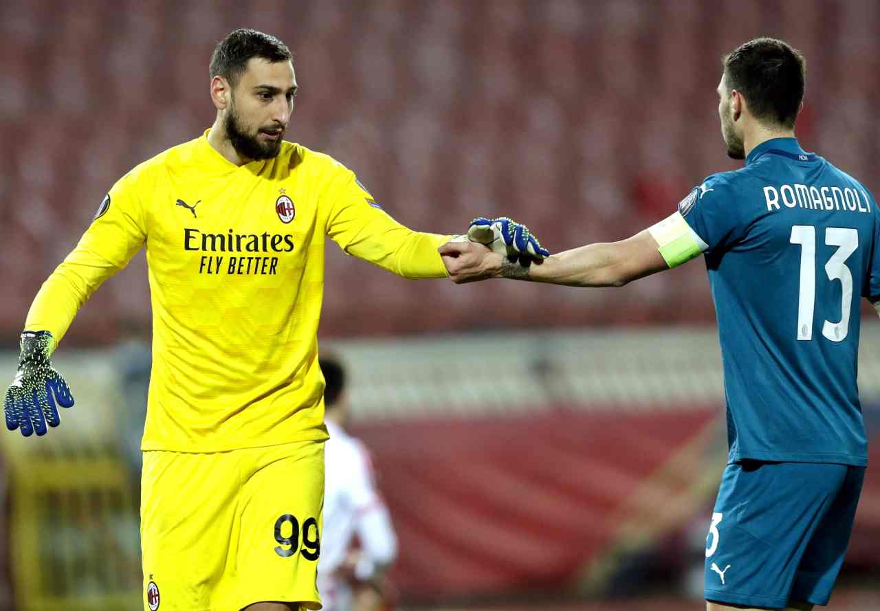 Alessio Romangnoli e Gigio Donnarumma al Milan