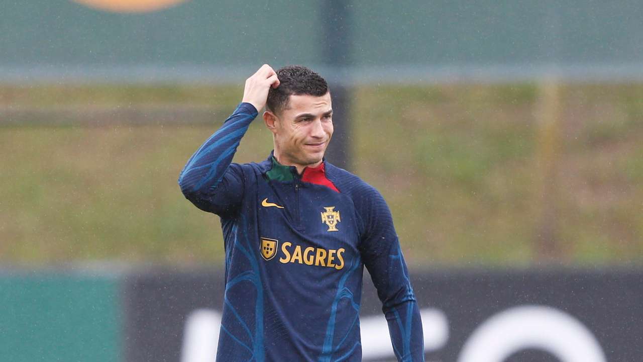 Ronaldo in allenamento col Portogallo