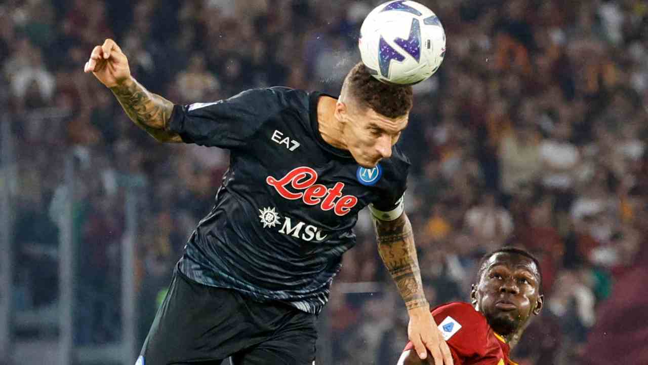 Di Lorenzo nel match contro la Roma