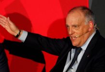 Javier Tebas durante un evento