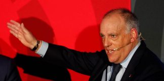 Javier Tebas durante un evento