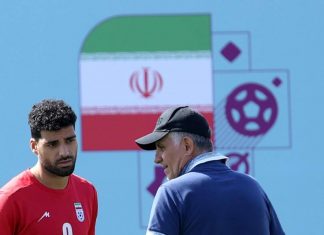 L'Iran durante un allenamento in Qatar