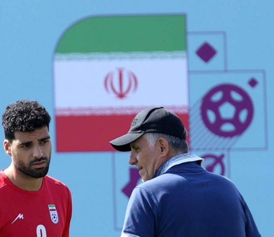 L'Iran durante un allenamento in Qatar
