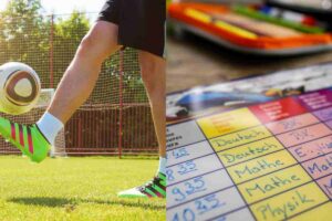 Foto combo calcio e orario scuola